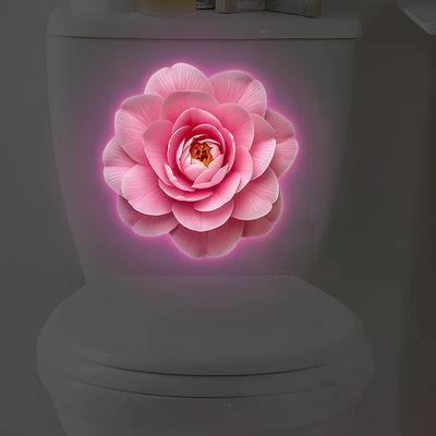 1PC Toilet Sticker, Creative Self-adhesive Wall Decal For Bathroom, Waterproof Luminous Decoration