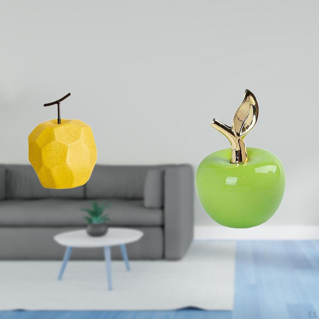 Porcelain Fruit Sculpture Ornament Collectible Table Statue Geometric Decor for Festival Office