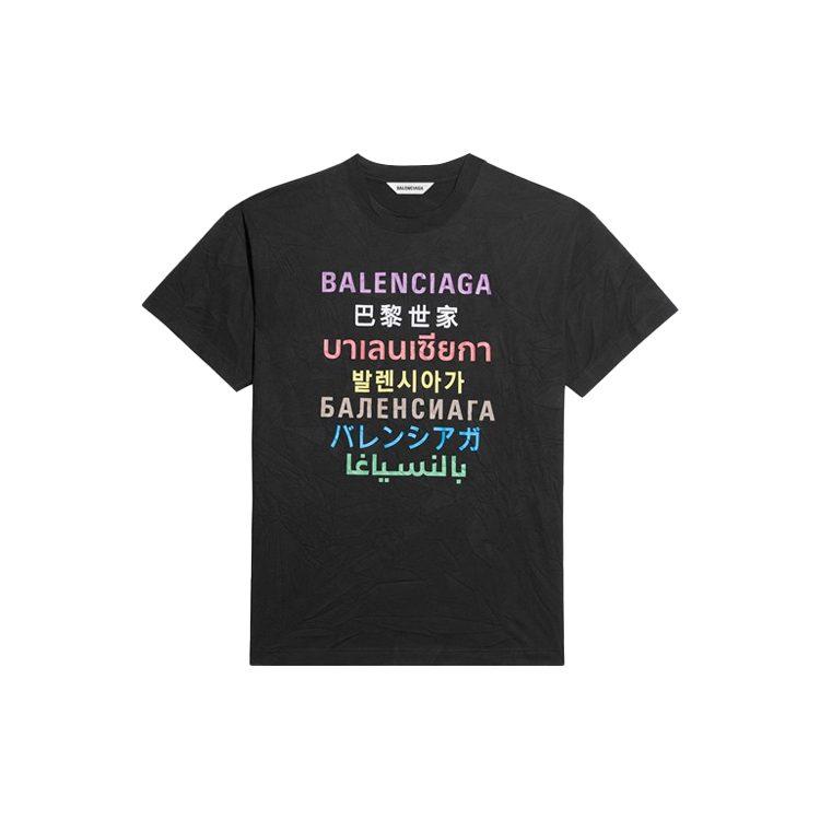 Balenciaga Regular Sleeve T Shirt Women's Black 612965TJVI32771