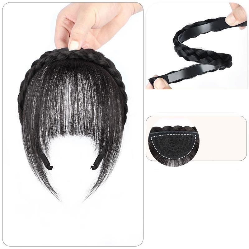 Wig Headband Air Bangs Natural Invisible Straight Bangs Seamless Natural Forehead Fake Bangs Hairstyle Tools
