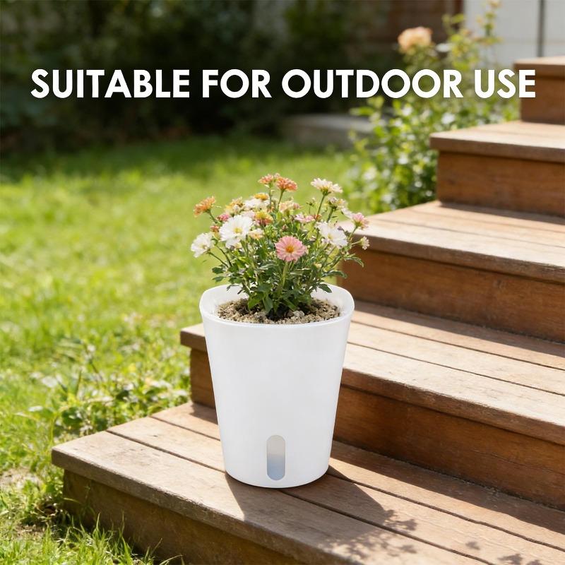 5/1PCS Self Watering Plastic Flower Pot Hydroponics Plants Pot Cotton Rope Watering Succulent Potted Planters Home Office Decor