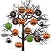 Valery Madelyn Halloween Dekoration Kugel 8cm 16 Stück Großer Baum Eingang Kürbis Jack-o'-Lantern Kugel Hexe Schwarze Katze