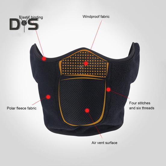 Cycling Face Guard Windproof Breathable Warm Winter Cold Weather Outdoor Snow Skiing Motorbike Riding 2-In-1 Ear Protection Face Guard