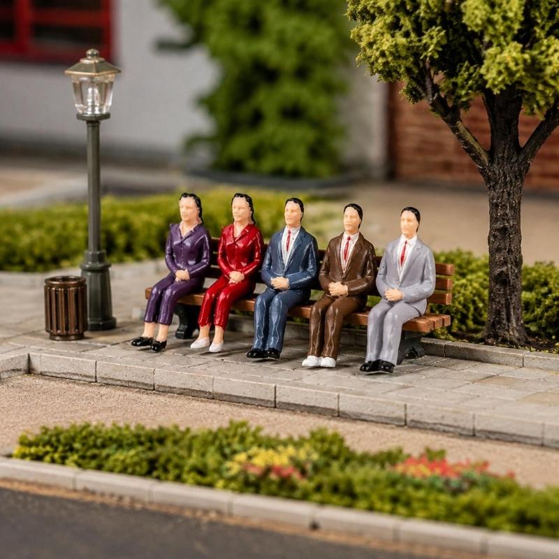 Architectural Model People Figures Set of 10 for Detailed Dioramas Scene, Colorful Plastic Miniatures for Landscape Display Decoration
