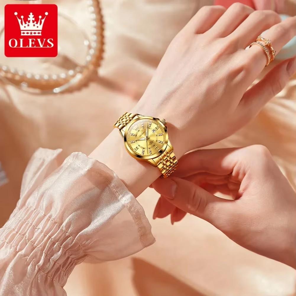 OLEVS 3620 Lady Business Waterproof Luminous Watch Stainless Steel Band Women Quartz Wristwatches Women's Clock Fashion Watches