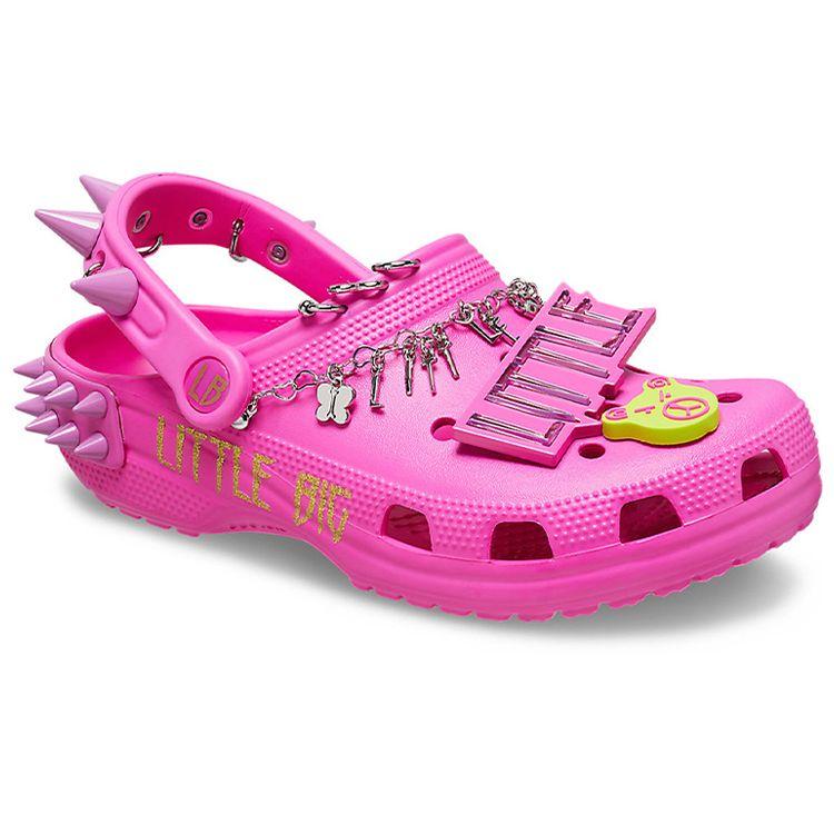 Crocs LittleBig X  Classic Clog EVA Hollow Fashion Thick Sole Clogs Unisex clogs Pink 207546-6QQ