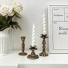 1Pc Resin Classical Gold Candle Holder Decorative Ornament European Retro Nostalgic Display Shooting Props Wedding Decorations
