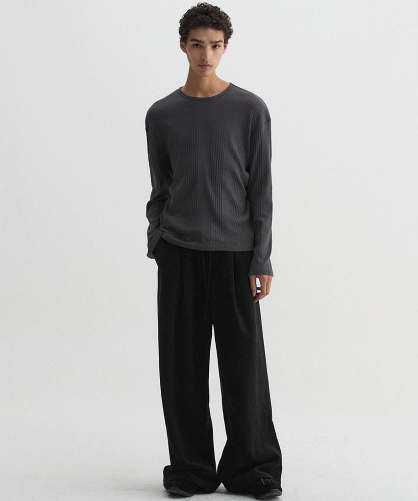 DNSR Ribbed Long Sleeve Charcoal
