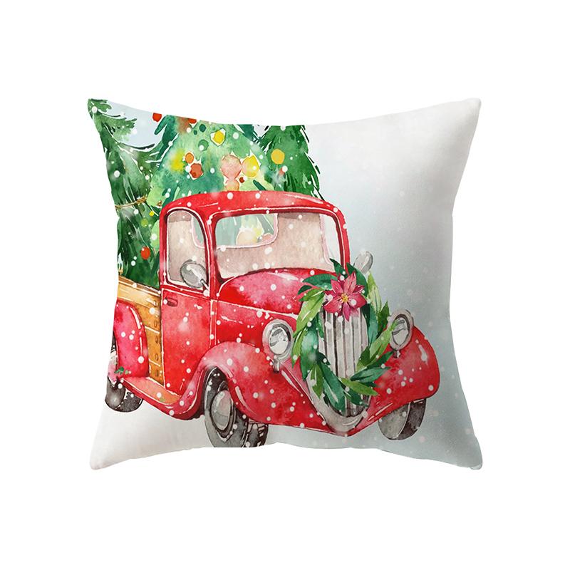 Merry Christmas Cute Santa Claus Snowman Print Pattern Cushion Cover Home Living Room Sofa Decoration Pillow Pillow Cover