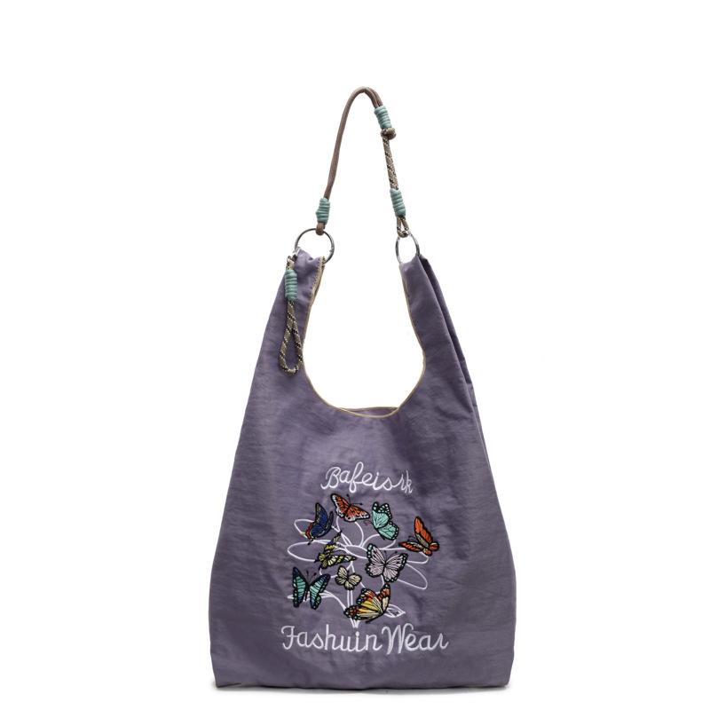 Embroidery Large-capacity New Versatile Personalized Large-capacity Tote Bag Women's Leisure Foreign Style To Work Commuting Shoulder Bag