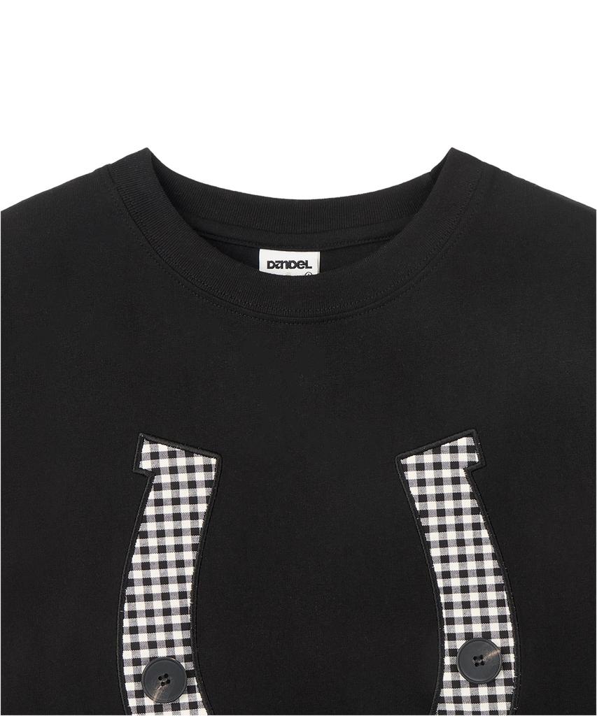 Dandel Dd Horseshoe Check Applique Tee (Black)