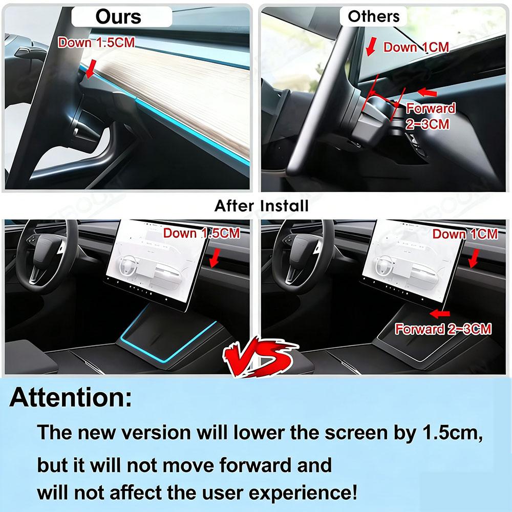 DQMN8 For Tesla Model Y Juniper 2025 Car GPS Navigation Adjustment Holder For Model 3 Highland 2024 Central Control Screen Rotation