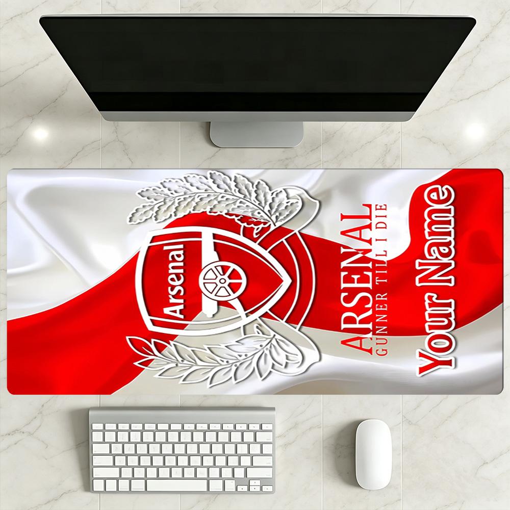 Arsenal F.c. Personalized Name Mouse Pad Desk Mouse Pad Computer Desk Mat Non-Slip Rubber Base Perfect for Office Laptop Gaming Setup