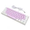 Gaming Keyboard USB 61 Keys RGB Backlit Ergonomic Contrast Color Space Saving Wired Keyboard for Desktop Laptop White