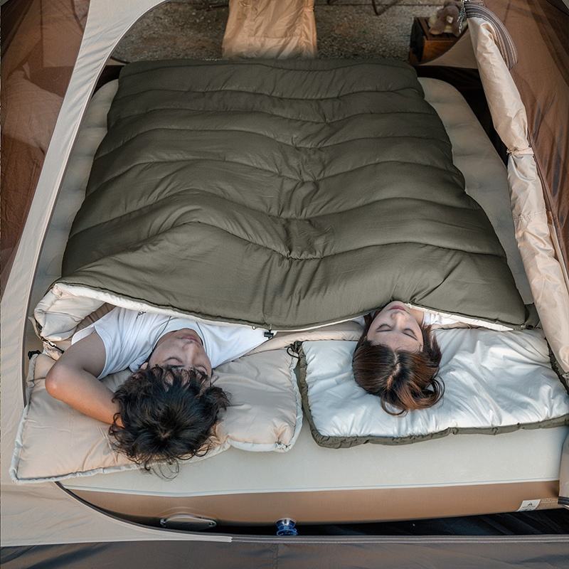 Customer Outdoor Camping LD150 LD250 Patchwork Envelope Sleeping Bag with Removable Hood