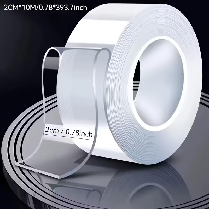 10m Ultra-Strong Nano Double-Sided Tape, Thick, Transparent, and Residue-Free, Suitable for Waterproof Bonding On Plastic, Wood, Glass, Stone