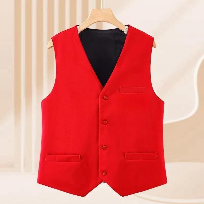Chaleco sin mangas con cuello en V de un solo pecho para mujer Ropa Chic para Estilo de Negocios Formal Oficina Retro Femenina
