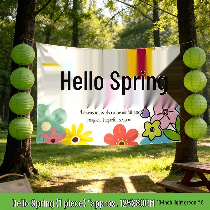 Spring Atmosphere Outdoor Picnic and Scenic Banner Decoration