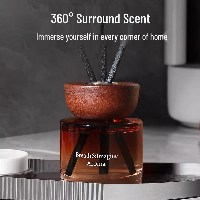 Flameless Aromatherapy Rattan Diffuser - Wooden Gradient Bottle for Home & Hotel Gardenia