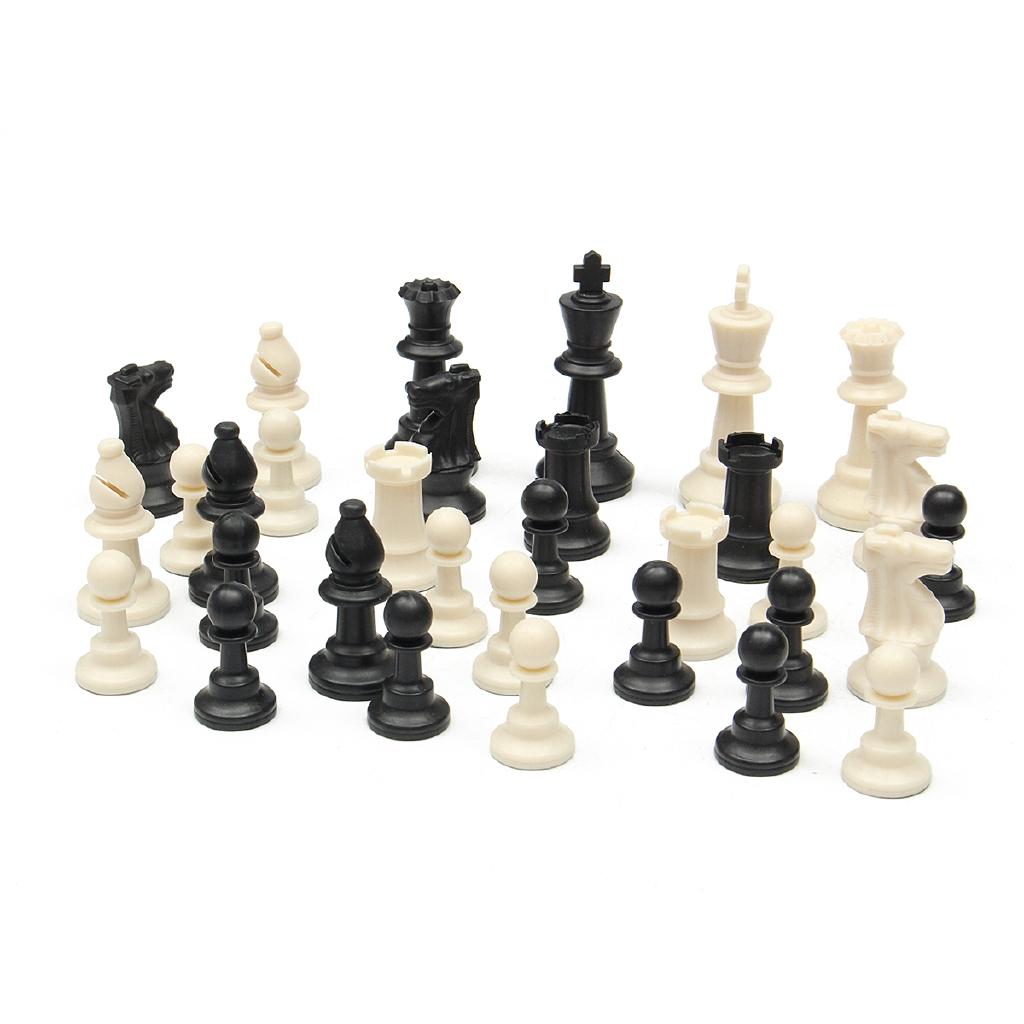 Chess Game Plastic Traveling Portable Chess Traditional Chessboard Set for Tournament Club with Green Roll-up Board + Plastic Bag