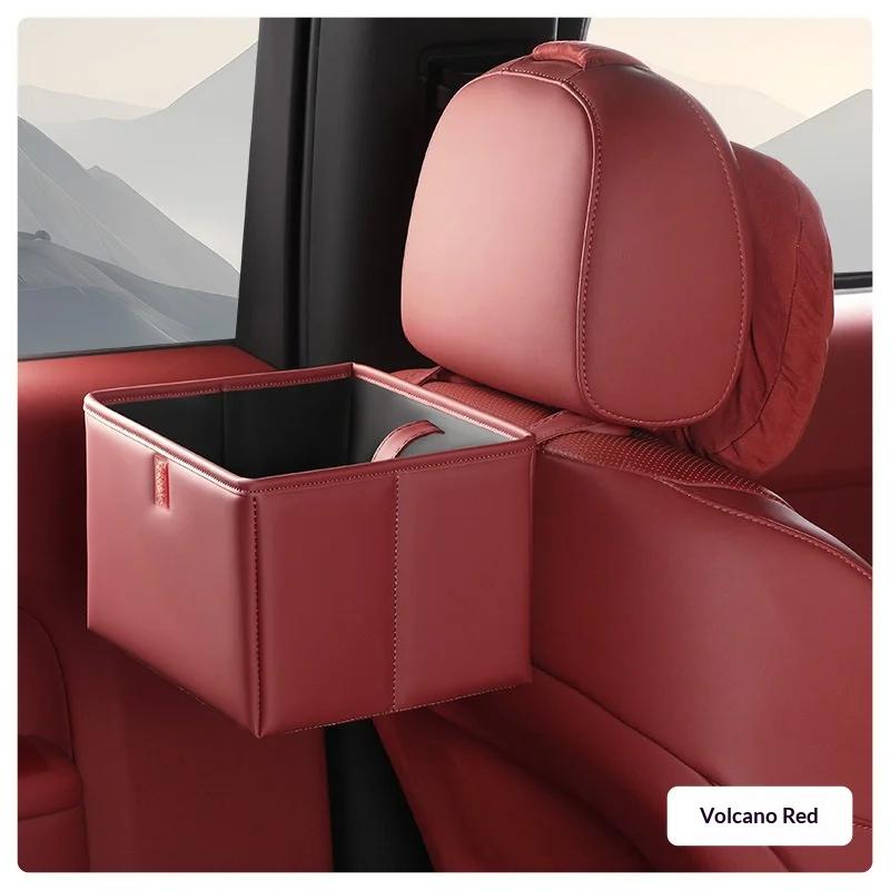 

Car Seat Back Organizer Foldable Multifunctional Storage Box Auto Hanging Bag For Door And Seat Back Storage PU Leather Car Inte червоний