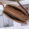 Women's Genuine Leather Small Crossbody Bag - Square Matte Leather Phe Bag, Girl's Fashi Lightweight Shoulder Bag