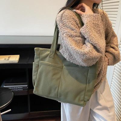 Large Capacity Casual Fashion Corduroy Tote - Versatile Women's Shoulder Handbag