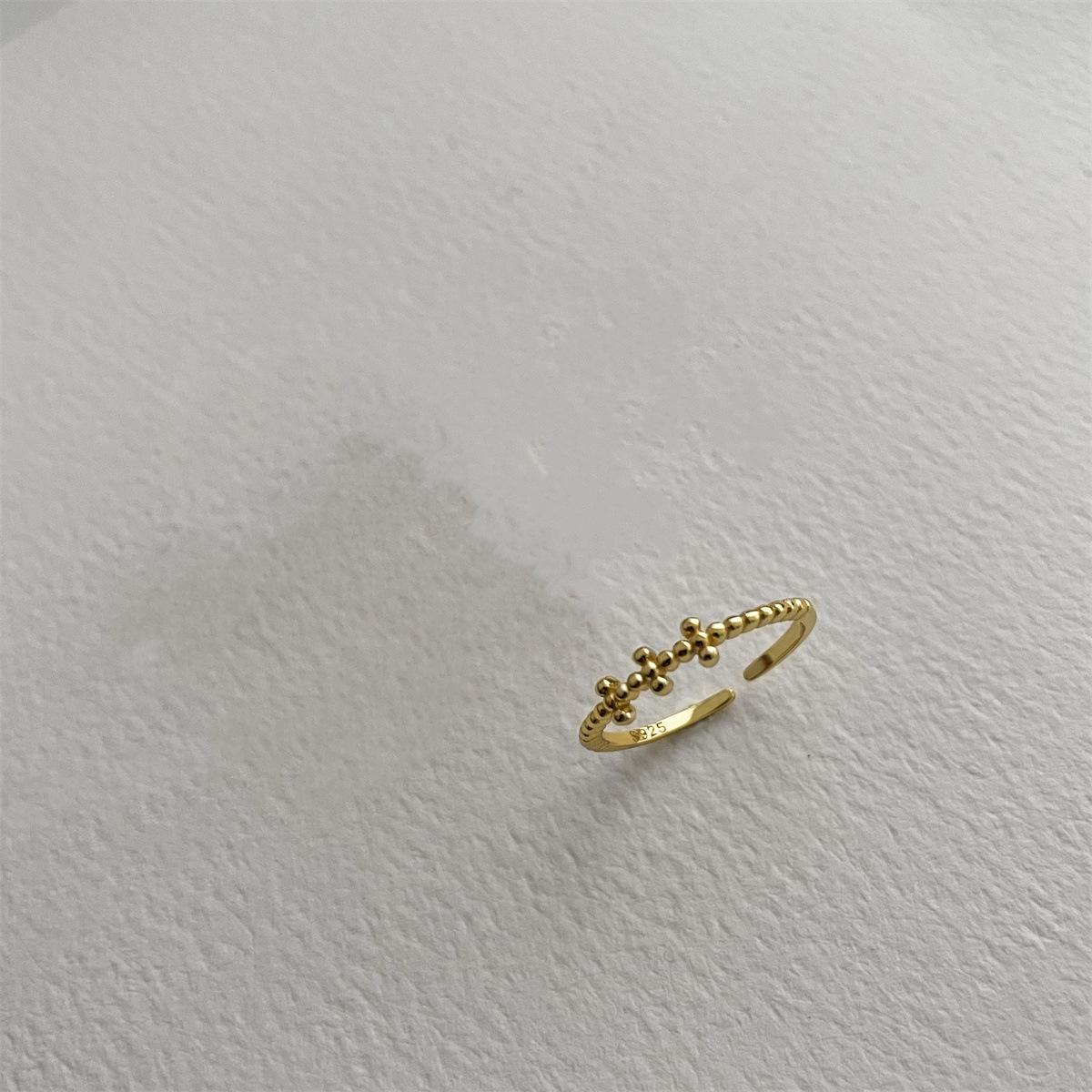 

925 стерлингового серебра простое открытое кольцо женское регулируемое нишевое дизайн ins кольцо индивидуальность тренд холодное ювелирное изделие Opening Adjustable