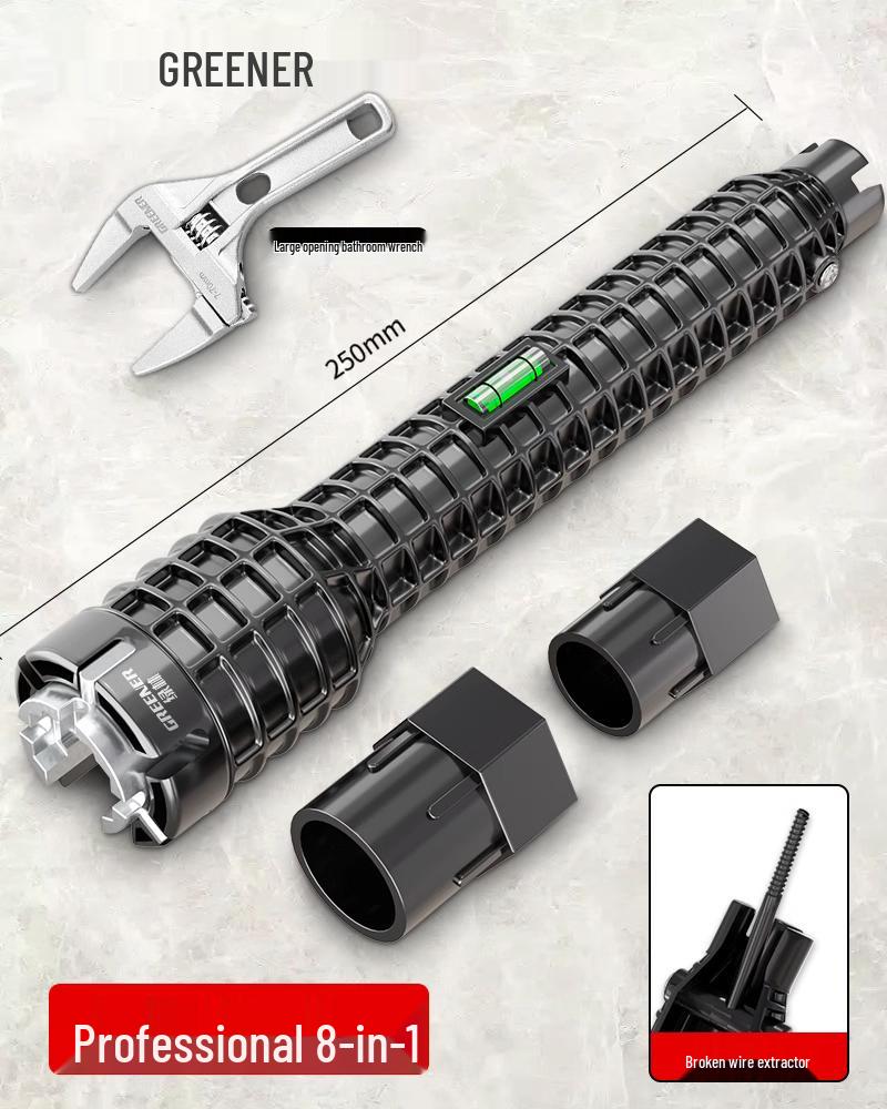 Universal 8-in-1 Sink Wrench: Multifunctional Tool for Water Pipe and Faucet Installation