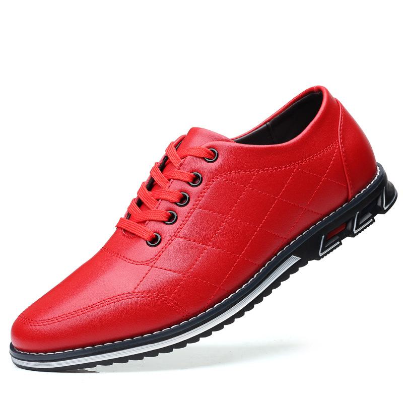 Fashion Big Size Solid Color Cow Leather Shoes for Men Spring Autumn Fashion New Designer Lace Business Casual Shoes Man