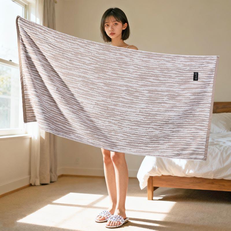 Thickened Absorbent Jacquard Bath Towel - Large, Soft, Pure Cotton 70*140cm±2