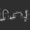 Kitchen Faucet 304 Stainless Steel Wall Mounted Horizontal Single Cold Faucet Double Control Faucet
