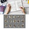 30 Pcs PET Laser Gold Theme Stickers Handbook Theme Stickers DIY Scrapbook Material Decoration Stickers Numbers