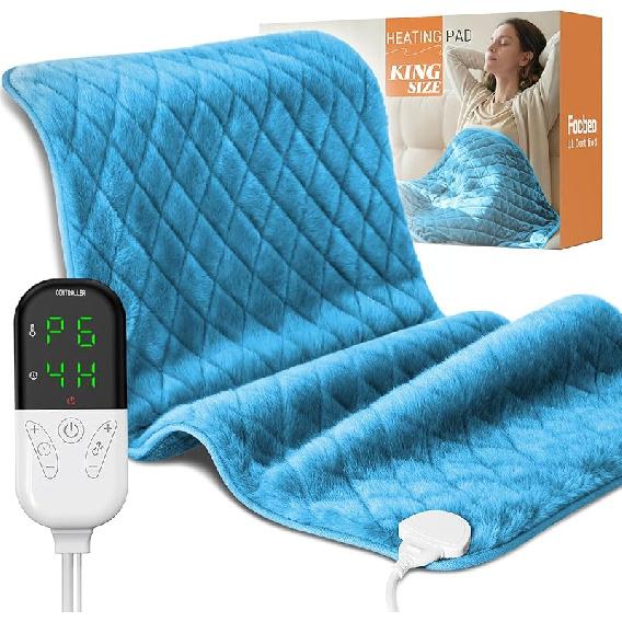 Heating Pad for Back Pain & Period Cramps - XL 35"x20" Electric Heating Pads for Neck, Shoulder and Full Body Relief, Moist and Dry Heat, Soft