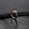 Heart Zircon Stainless Steel Gold Color Ring Women Luxury Minimalist Trendy Rings Zircon Wedding Band Gift Wholesale