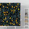 Kwiaty Liście Drukowana Zasłona Prysznicowa Wodoodporna Zasłona Prysznicowa Łazienkowa z Haczykami Tkanina Poliestrowa Dekoracja Zasłony Prysznicowej do Kąpieli
