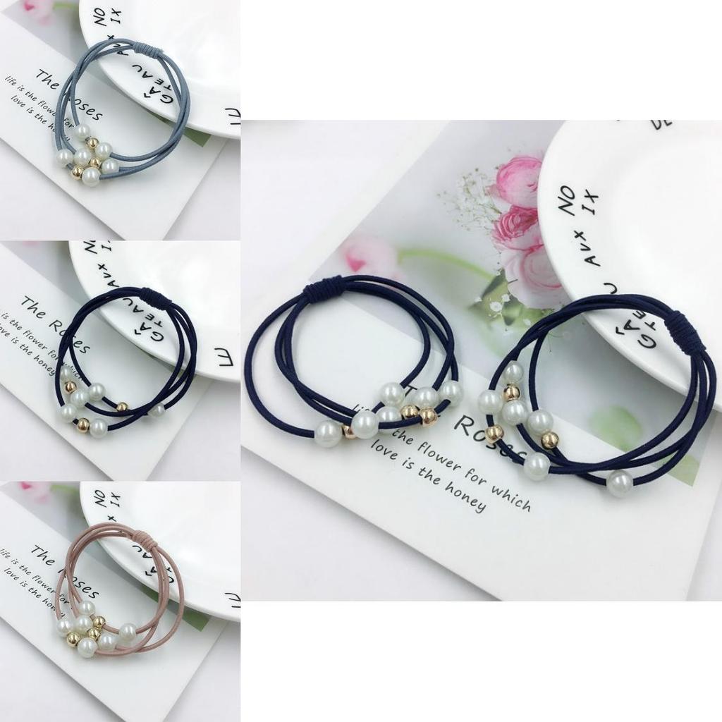 Premium Korean Pearl Head Rope With Reliable High-elastic Three-strength Rubber Band For Effortless Styling