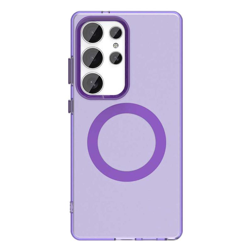 For Samsung S25ULTRA Case Skin-like magnetic candy translucent shockproof Case for Galaxy A56 A36 S24  S23 FE Shockproof Cover