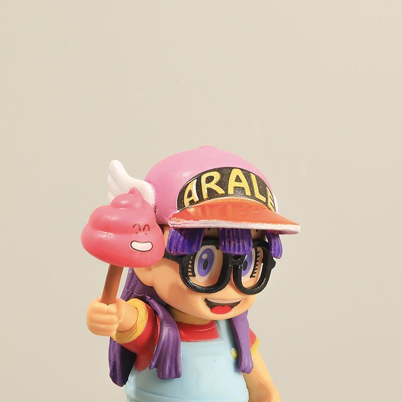 Set of 6 Arale Anime Figures: Dr. Pancake, Robot Doll, Xiaoyun, and Xiaoyu. Perfect for gifts!