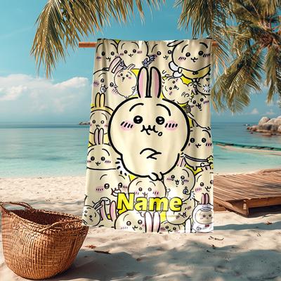 Custom Name Ultra-Soft Beach Towel with Usagi Theme,Ideal for Pool - Camping, Diving - Perfect Travel Essential, Vibrant Beach Towel.
