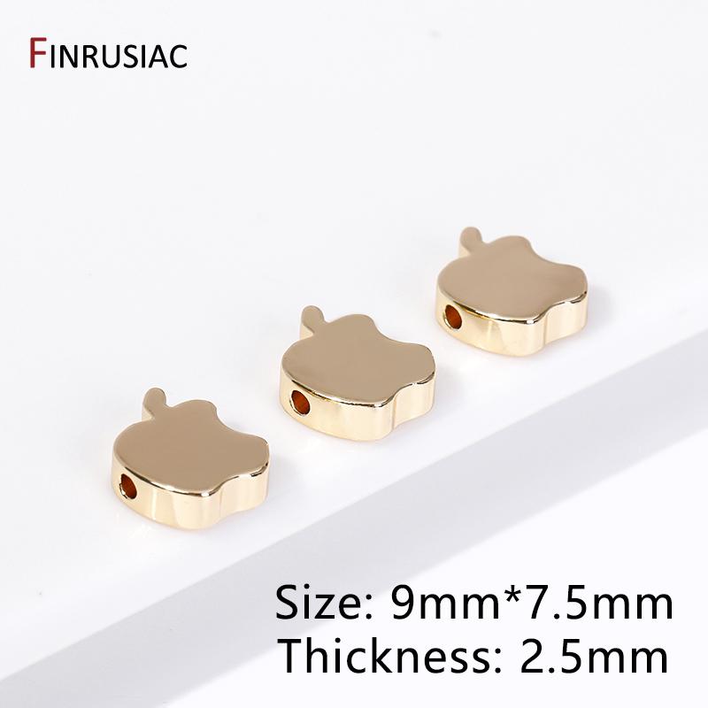 14K Gold Plated Brass Star/Crown/Apple/Heart Spacer Beads Loose Beads For Jewelry Making Supplies DIY Jewelry Accessories