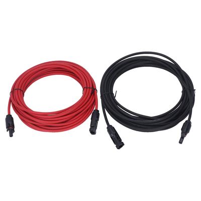 Lot de 2 rallonges de panneau solaire 12 AWG 4 mm², noir et rouge, avec connecteur femelle
