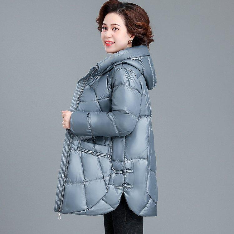 Middle Aged Mother Winter Down Cotton Jacket Bright Face Korean Quilted Coat Thicken Warm Grandma Snow Wear Parkas