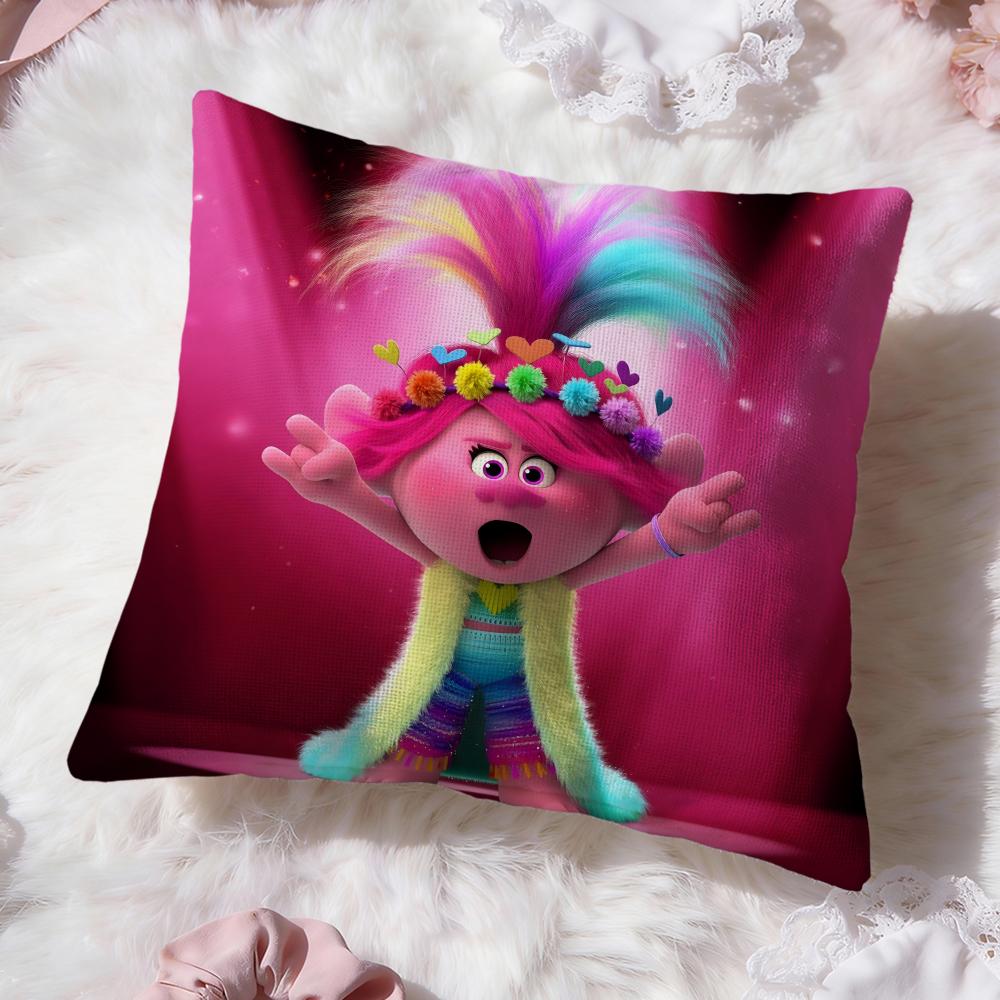Trolls cute Cushion Cover Premium Comfort Reversible Pillow Cove -Two in One Design for Any Room & Car Interior