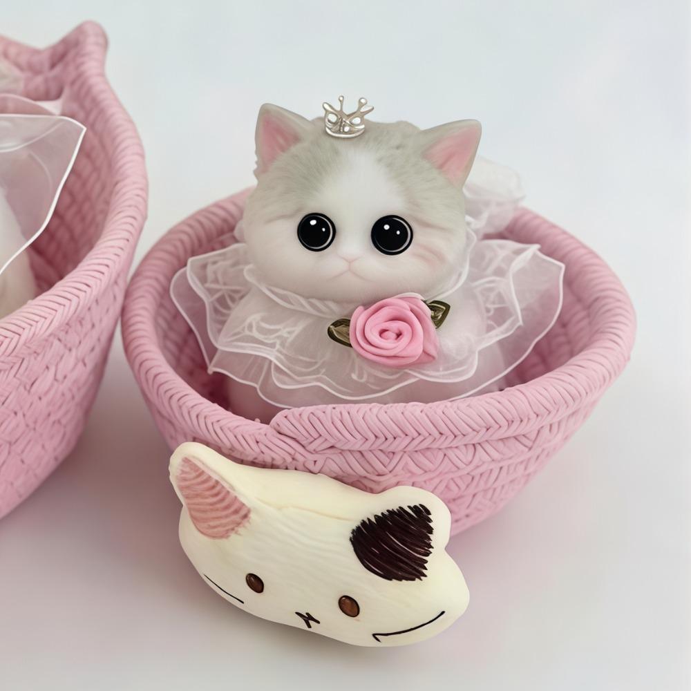 Simulated Cat Squeeze Toy Soft Rubber Anxiety Relief Toy New Slow Rebound Doll  for Kid Adult