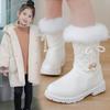 Girls' Boots, Winter Children's Mid Length Boots, Medium Size Children's and Little Girls' Thick and Warm Snow Boots