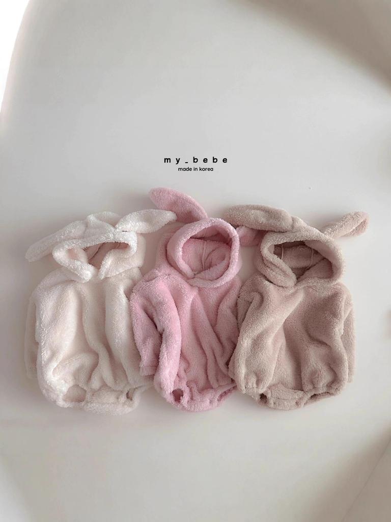 Korean Style Cartoon Lambswool Baby Jumpsuit - Hooded, Footed, Solid Color Winter Pajamas (2025)