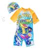 UPF50+ Boys' Dinosaur One-Piece Swimsuit for Kids