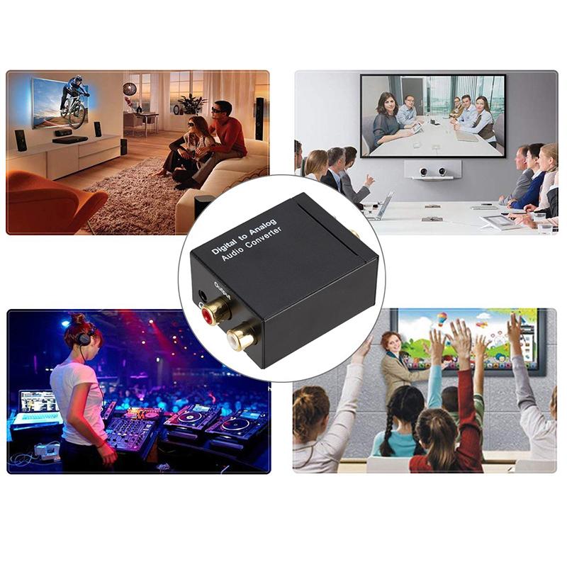 VAORLO Toslink Coaxial Optical Fiber Digital To Analog Audio AUX 3.5mm Jack RCA L/R Converter SPDIF Digital Audio Decoder Amplifier