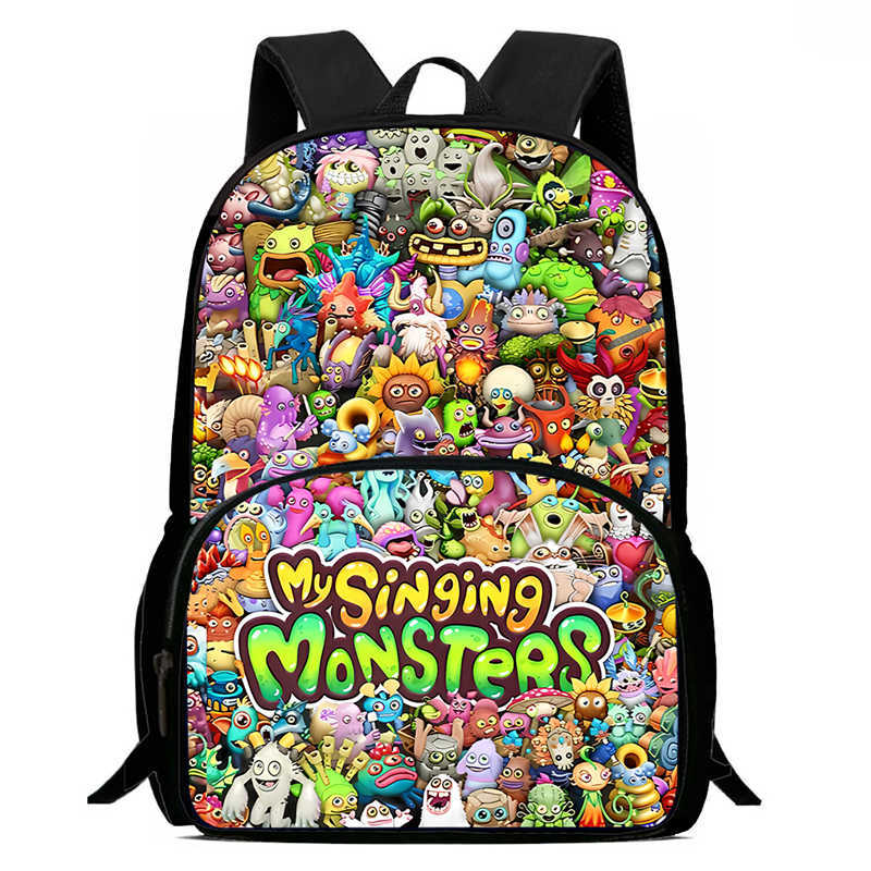 Zaino Anime Periferico My Singing Monster Borse Scolastiche da Uomo e da Donna